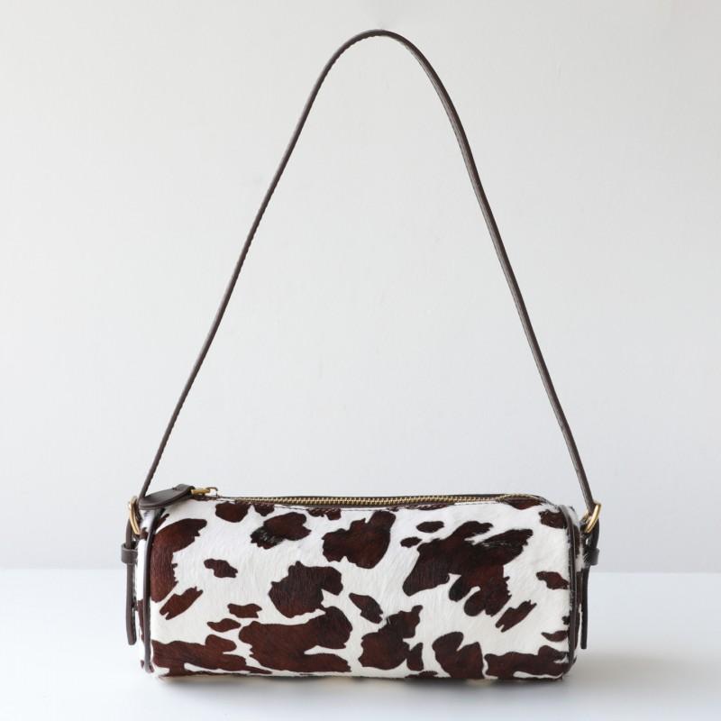 Genuine Leather Mini Cylinder Crossbody Bag