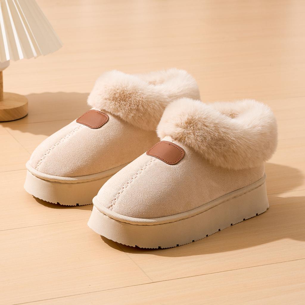 Snow boots women's winter new velvet thickened non-slip fur integrated warm cotton shoes couples versatile cotton drag outside wear