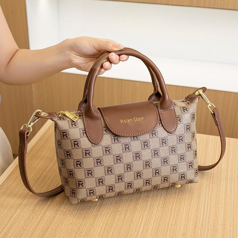 New Plaid Print Women's Handbag, Trendy and Unique 2026 New Shoulder Bag, Crossbody Bag, Fashionable Dumpling Bag
