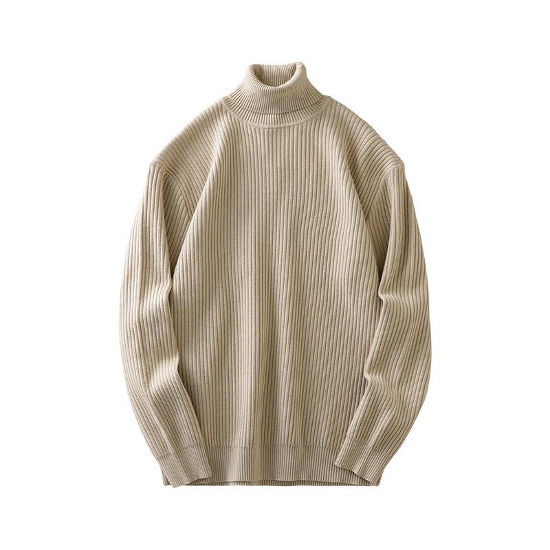 Men s Casual Japanese Stripe Knit Hoodie - Autumn Winter Long Sleeve Sweater XL