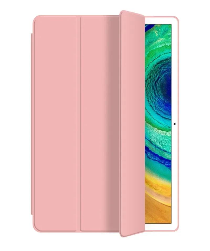 Voor Samsung Galaxy Tab A8 TPU Drievoudige Magnetische Tablethoes Funda voor Samsung Tab A8 10.5 SM-X200/SM-X205 Beschermhoes Tab A8 10.5in roze