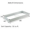 8x4x1ft 2 PCS Galvanized Raised Garden Bed Outdoor Planter Box Metal Patio Kit Planting Bed for Vegetables Flowers Herb Silver