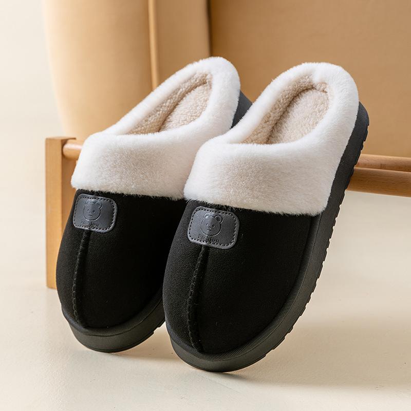 Autumn and winter thermal cotton slippers women's indoor home non-slip and deodorant thick-soled warm fashion outer wear velvet cotton shoes