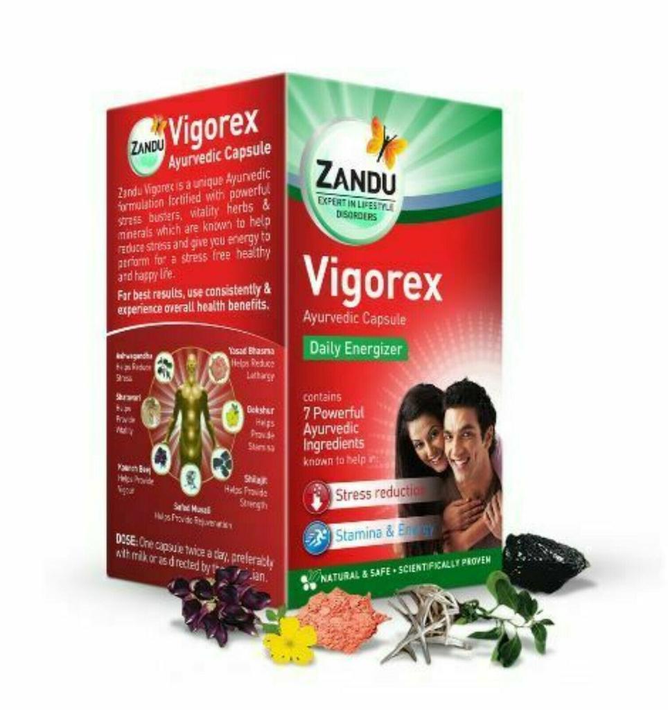 Zandu Vigorex Ayurvedic Daily Energizer 20 Capsules FREE SHIPPING