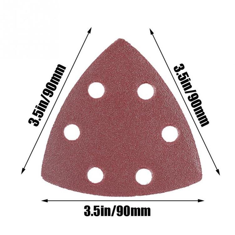 90x90mm Dreieckiger Schleifpapierhalter mit 6-Loch Selbstklebedesign