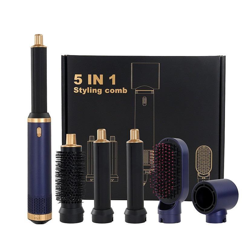 Multi-Functional 5-in-1 Hair Dryer & Styling Tool: Curling Iron, Straightener, Fluffy Comb, Hot Air Brush