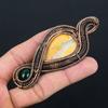 Natural Yellow Mookaite, Green Onyx Gemstone Copper Wire Wrap Pendant 3.94 P8l97