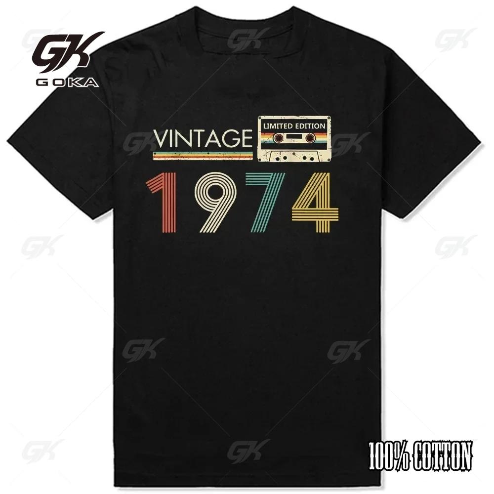 Made In 1974 Limited Edition 50 Years Of Being Awesome Tee Tops Round Neck ShortSleeve Fashion Tshirt Clothing Tshirts
