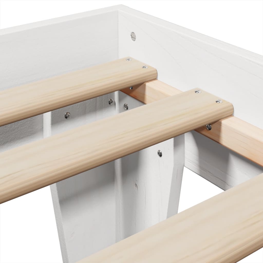 Solid Wood Bed without Mattress White 90 x 200 cm Pine Wood