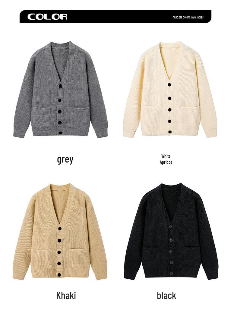 Men's Japanese Retro Cardigan: Casual, Solid Color, Cozy Knitwear for Autumn/Winter