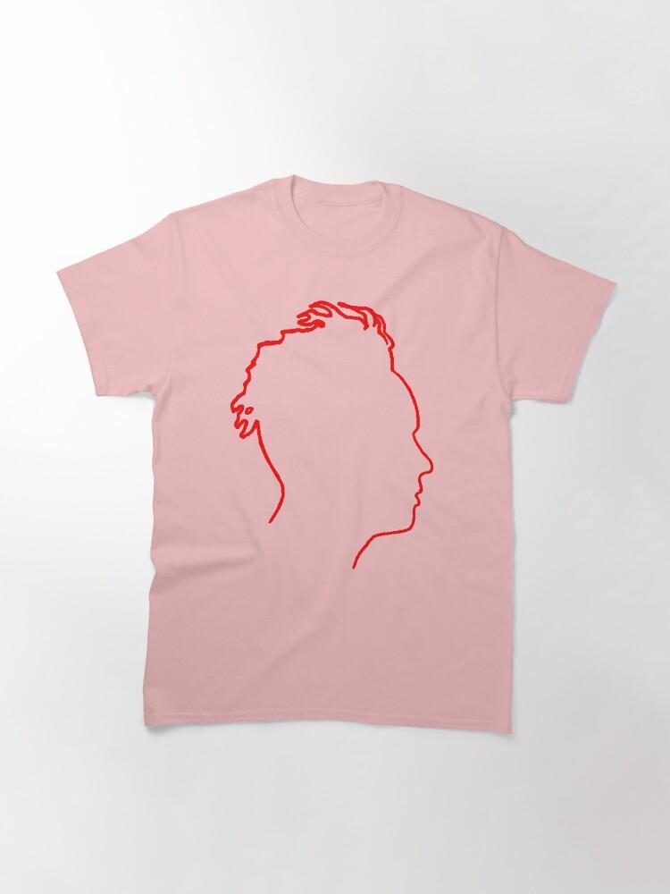 Depeche Mode Martin Gore Profile White Outline Black Background Classic T-Shirt