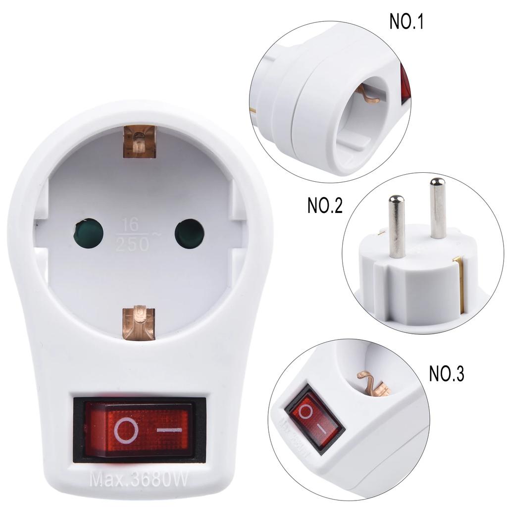 Accessories Conversion Socket 72x50x75mm Plastic Socket Adapter Socket With Light Switch High Quality Practical