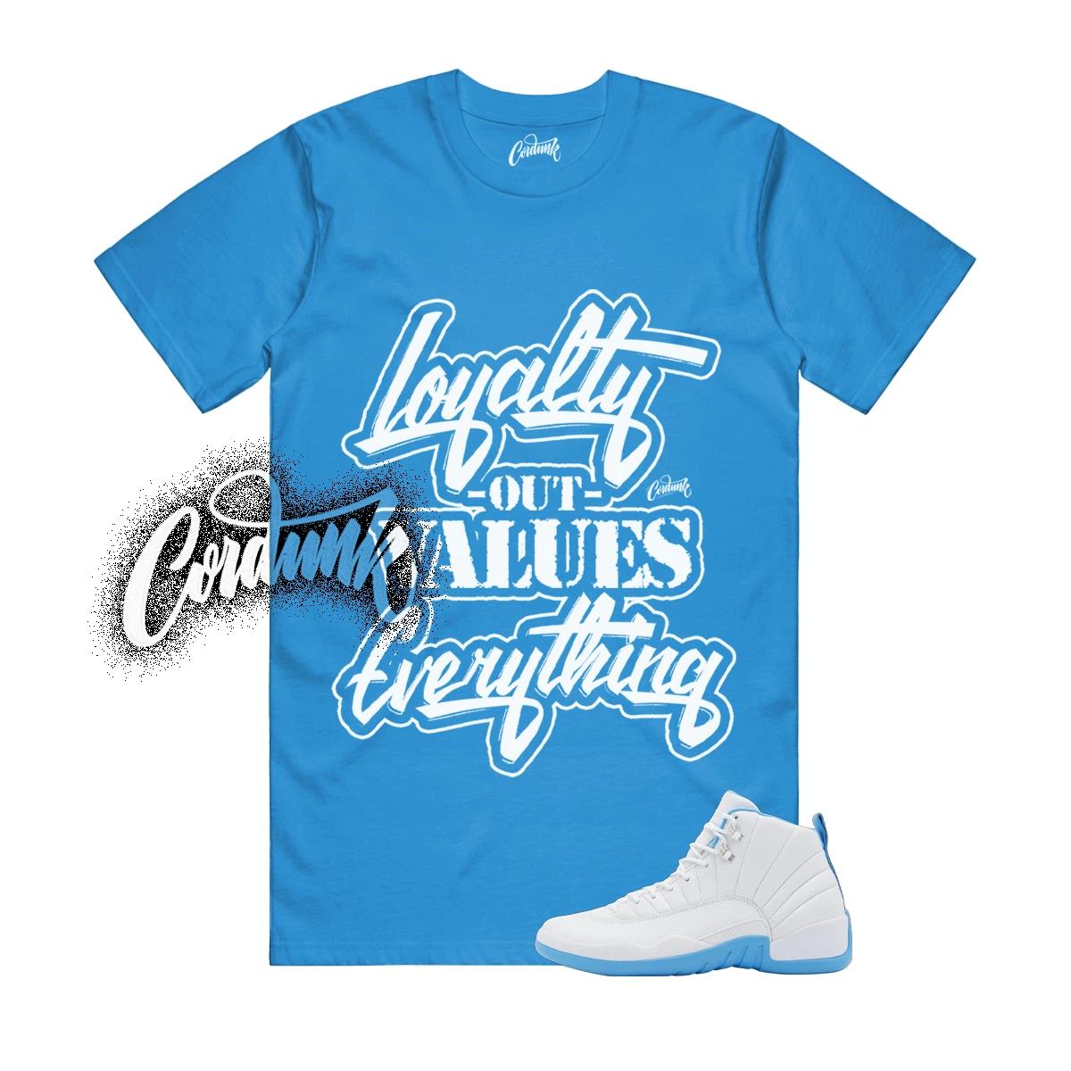 12 Melo White University Blue Emoji T Shirt Match Match LYLTY 130
