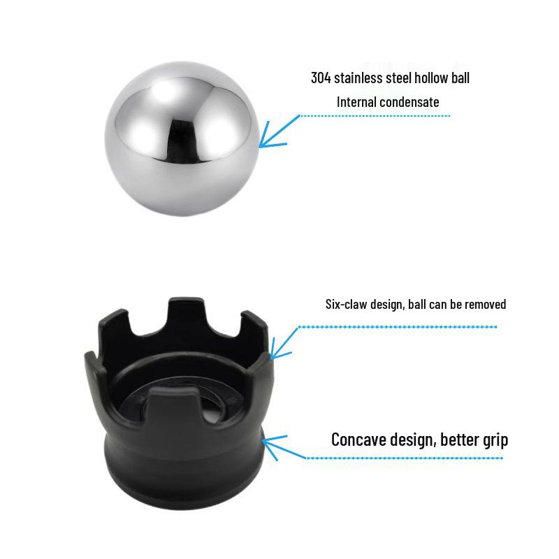 54mm Stainless Steel Six-Claw Massage Ball for Hot/Cold Acupressure & Cervical Relaxation