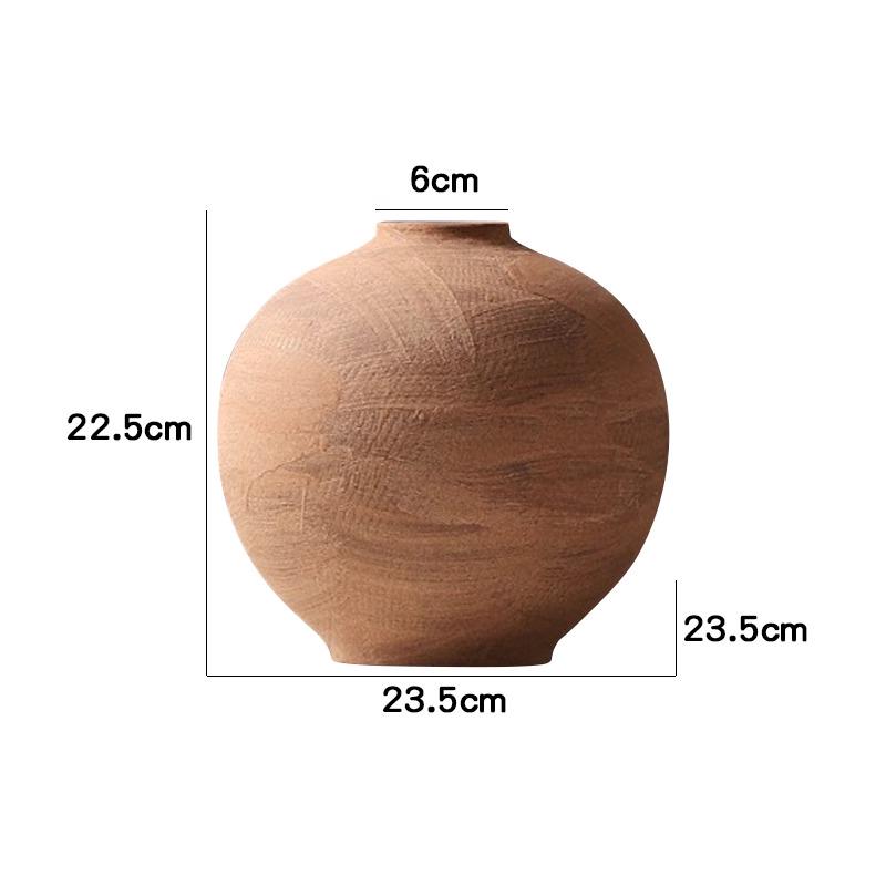 Simple Retro Wabi-Sabi Ceramic Flower Vase - Small Pottery Jar for Arrangements In Model Rooms, Homestays, or Hotels