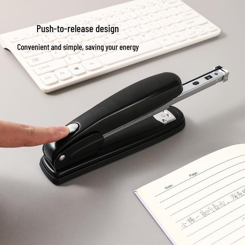 Large Black 12# Universal Manual Stapler for Office and Financial Labor-Saving Binding