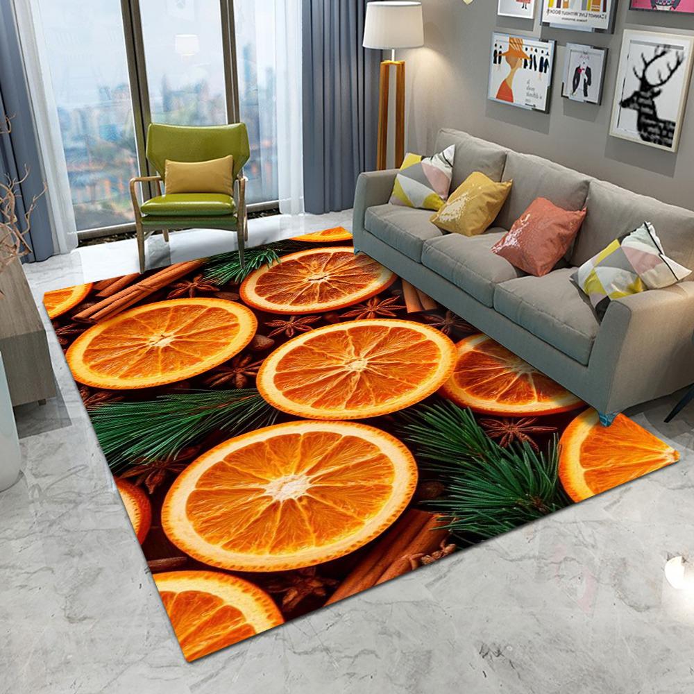 Kiwi Slice Fruit Area Rug Water Drop Green Pattern Washable Floor Mat Fresh Tropical Fruit Carpet For Bedroom Space Decor