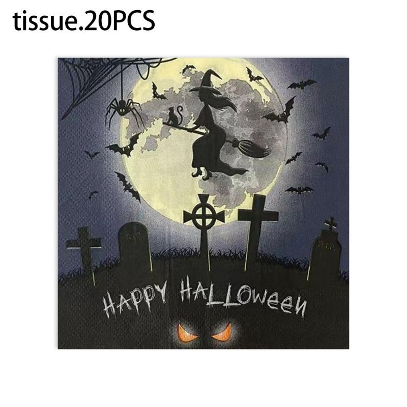 20pcs/Pac 33*33cm 2-Ply Disposable Party Napkin Halloween Pattern
