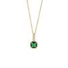 Simple Design Emerald Zircon Pendant Diamond Inlaid Titanium Steel Necklace For Women