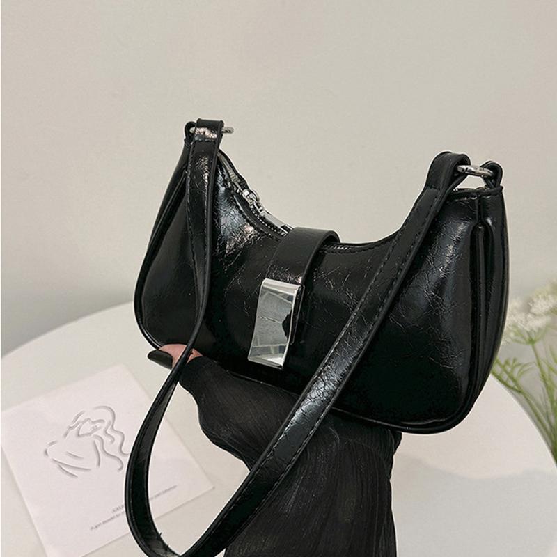 Women's One-shoulder Armpit Bag Monochromatic Texture Versatile Crossbody Bags Casual Elegant and New