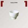 Matte Off-White Ceramic Waisted Coffee & Tea Cup