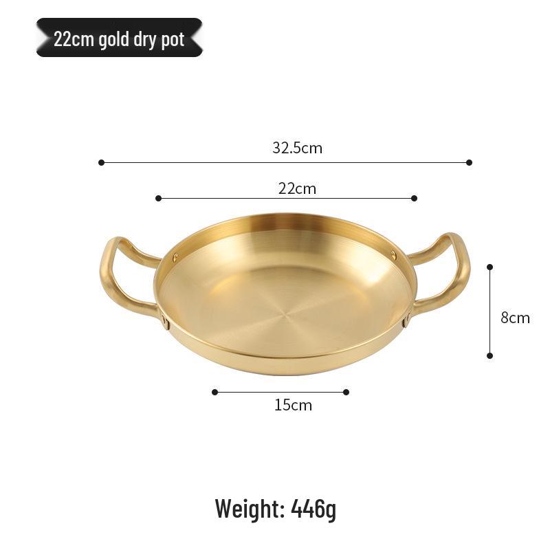 Korean Stainless Steel Double-Ear Hot Pot for Seafood and Rice