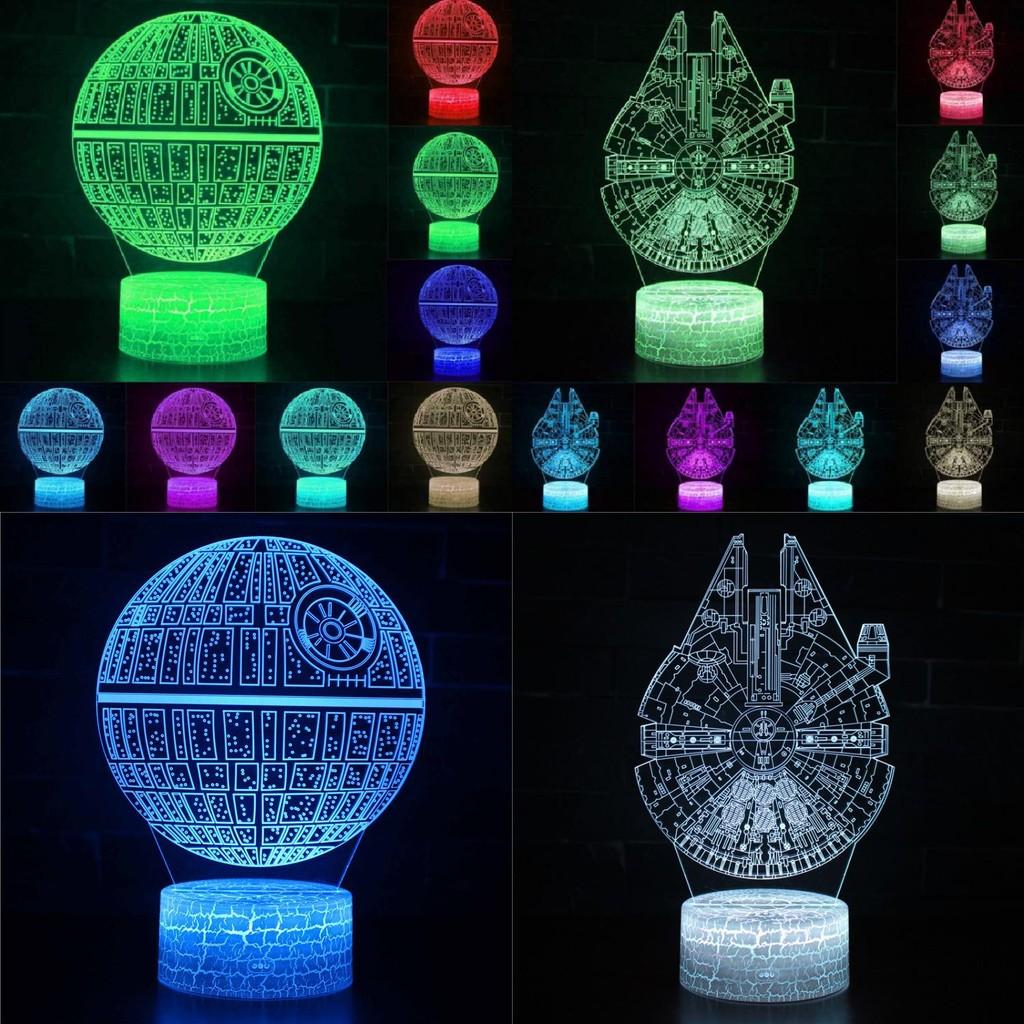 Death Millennium Falcon 3d Led Night Lamp Bedroom Decoration Lamp