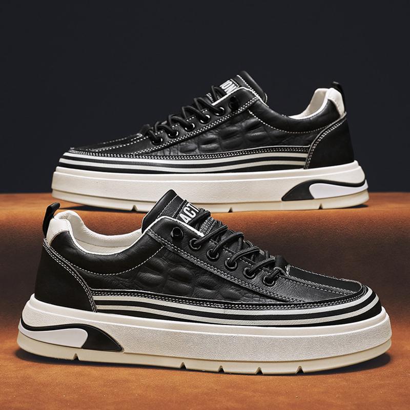 

Крокодиловый узор на плоской подошве модные туфли на каждый день мужские туфли мокасины маленькие кожаные туфли молодежные однопедальные спортивные белые туфли 39 чёрный