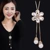 Korean Tassel Crystal Pendant Necklace - Elegant Long Sweater Chain