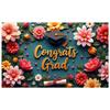 Graduation Ceremony Banner Colorful Balloons Congratulatory Display Grad Party Banner Congrats Lettering Grad Photo Background