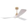 52-inch white-gold ceiling fan with light and remote control, memory function, quiet reversible DC motor, 3 ABS blades, for bedroom
