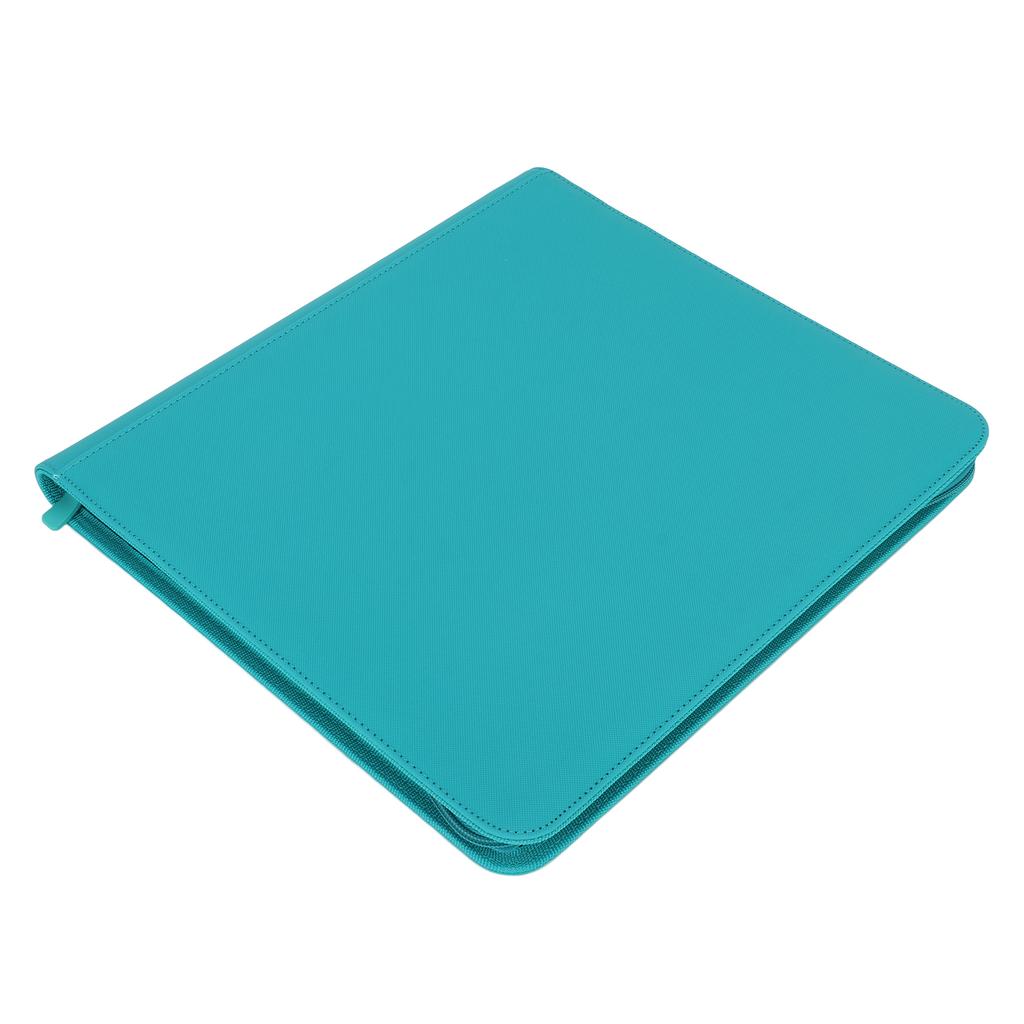 Carpeta de Tarjetas de 12 Bolsillos de Cuero PU 480 Bolsillos de Carga Lateral con Cremallera Azul