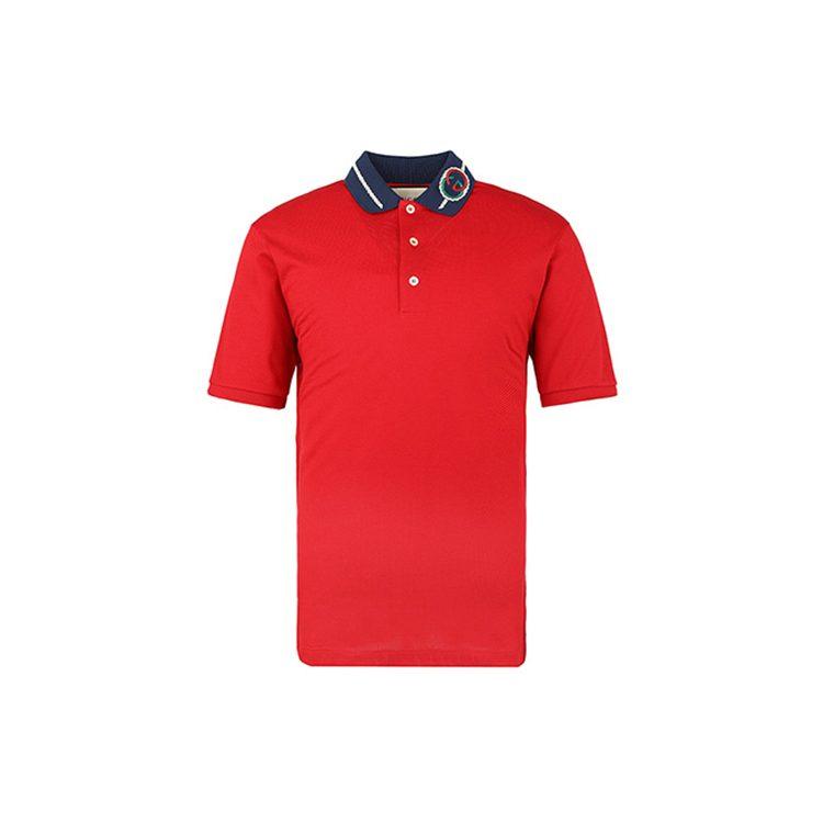 Gucci Polo Shirts Men's Red Polo Collar Moderate Straight Fit 598960-XJB0X-6229
