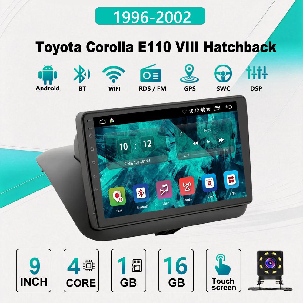 2Din Android Car-Play Car Radio,Toyota Corolla E110 VIII Hatchback 1996-2002,Multimedia Player Head Unit Stereo GPS Navigation BT WIFI,1+16GB