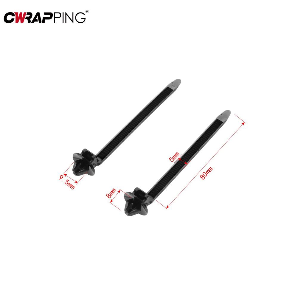 100PCS Car Nylon Black Cable Ties Push Mount Wire Harness Fastener Cable Clamp Clips Cable Ties Management Car Wire Organizers