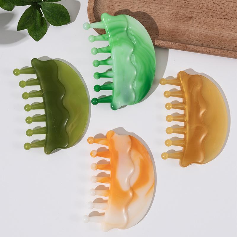 Body Meridian Massage Comb Stress Relief Gua Sha Tool Acupuncture Therapy Blood Circulation Anti-Static Plastic Hair Combs