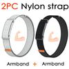 Nylon Armband for Google Fitbit Air Straps Metal Frame Fitness Tracker Accessories Replacement Bicep Band for Google Fitbit  Air