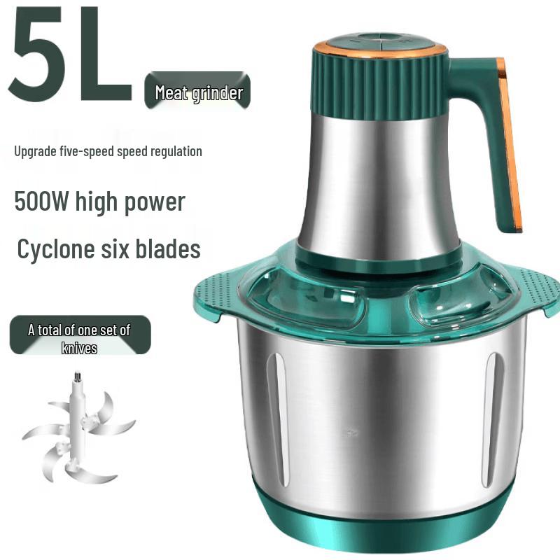 ZISIZ 5L Stainless Steel Multifunction Meat Grinder Food Processor