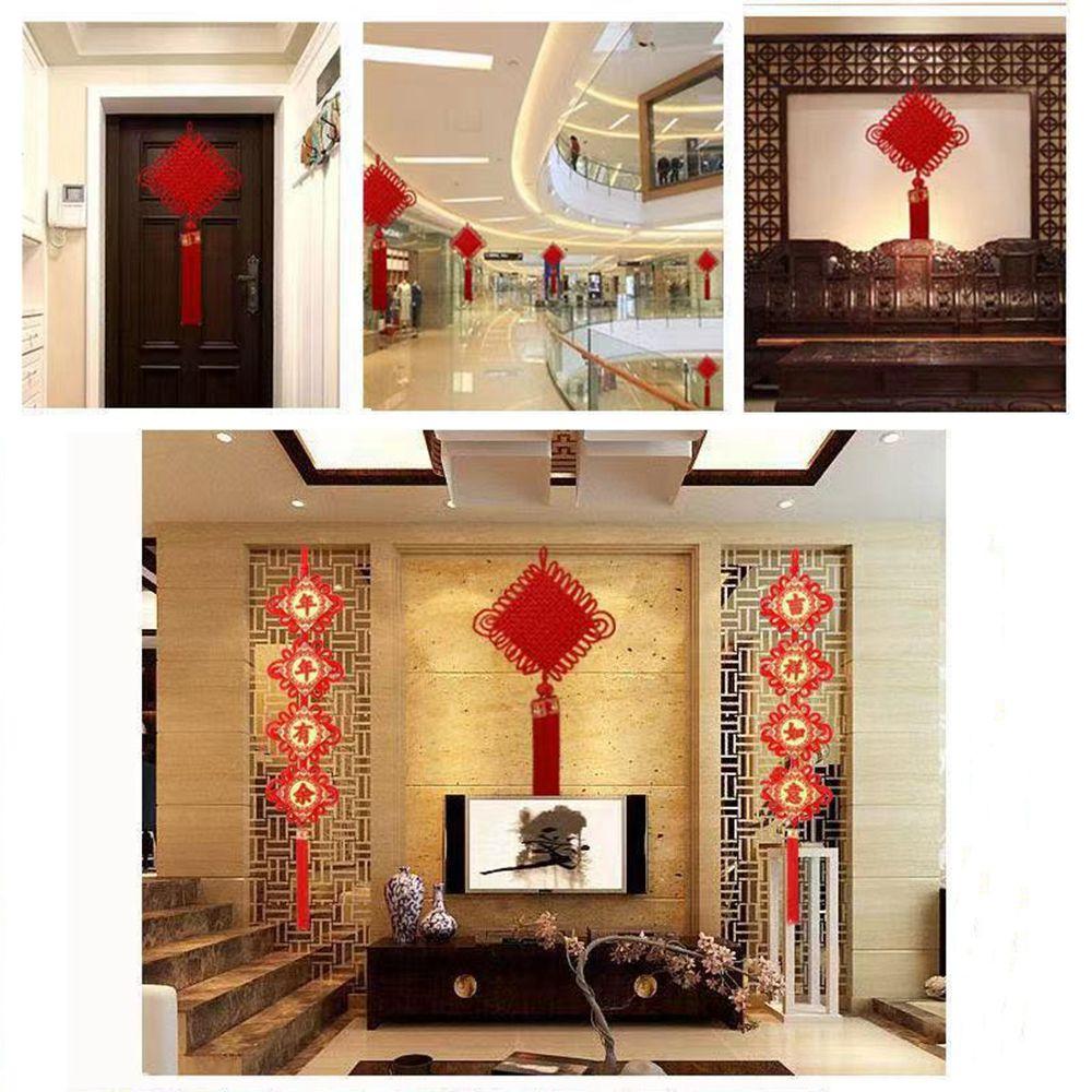 Peace Blessing Red Chinese Knot Room Wall Ornament Spring Festival Pendants New Year Decor