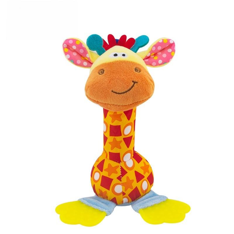 

Плюшевая погремушка Слон Лев с развивающими элементами для младенцев и малышей Deer