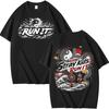 Stray Kids Run It World Tour T-Shirt, Doppelseitiger Drache Yin-Yang Orientalischer Vintage-Druck Kpop Fan Kurzarm-T-Shirts