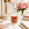 Glass Mug with Hummingbird and Floral Garden of Hope Design Large Capacity Durable Handle for Hot or Cold Beverages Home Office Use