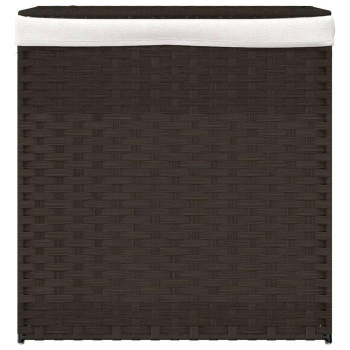 VidaXL Laundry Basket with 2 Sections Dark Brown 53x35x57 Cm 372035