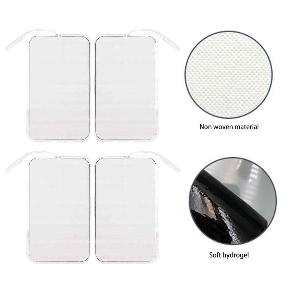 10Pcs TENS Unit Replacement Pads Rectangular Reusable Electrode Patches for Electrotherapy Muscle Stimulator