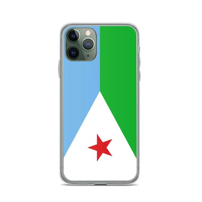 Coque Téléphone - Djibouti - iPhone 11 Pro - Souple - Multicolore - Design Drapeau