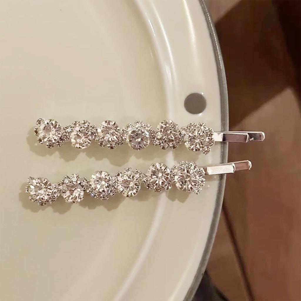 Shiny Rhinestone Barrettes Luxury Fashion Hair Clips For Women Silver Color Hairpins Girls Hairgrips Hair Jewelry Accessories