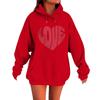 Women's Loose Comfortable Casual Fashionable Love Printed Long Sleeved Sweatshirt