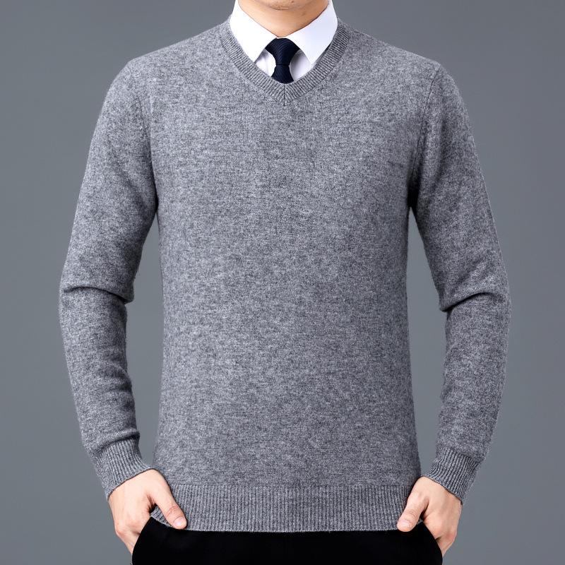 2025 Herren V-Ausschnitt Kaschmirpullover: Dick, Warm, Business Casual für Herbst/Winter