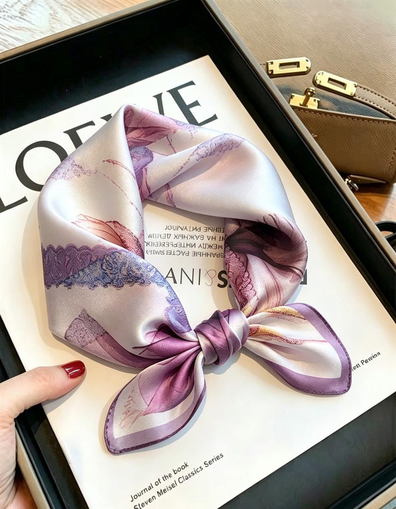 [111 mulberry silk] Bonas women's silk small square scarf silk scarf 11 new autumn and winter gift mother small scarf