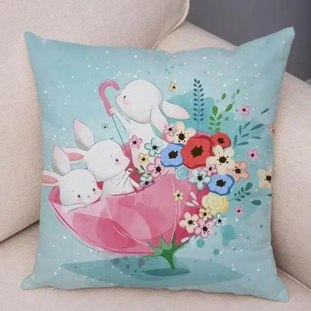 Cartoon Animal Pattern Decorative Pillowcase Car Sofa Square Cushion Pillowcase